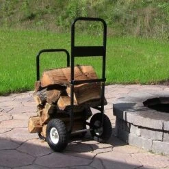 Sunnydaze Decor Sunnydaze Indoor/Outdoor Steel Rolling Firewood Log Cart Carrier With Wheels - 1/8 Face Cord - Black -Sunnydaze Decor Store GUEST 6f96e1d9 391f 43f4 b48f 3466ecd67961