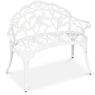 Best Choice Products Outdoor Bench Steel Garden Patio Porch Furniture W/ Floral Accent, Antique Finish 11 Best Choice Products Outdoor Bench Steel Garden Patio Porch Furniture W/ Floral Accent, Antique Finish - Image 9