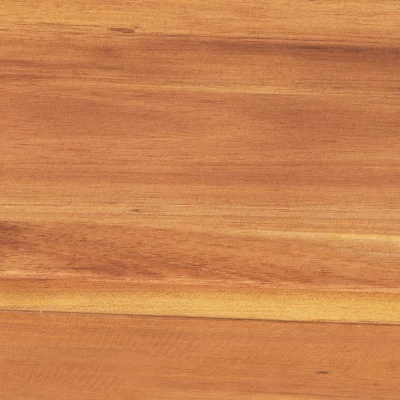 Emma And Oliver Rustic Natural Acacia Wood Bench With Seating For Two, Flared Wooden Legs And Slatted Surface For Indoor And Outdoor Use 4 Emma And Oliver Rustic Natural Acacia Wood Bench With Seating For Two, Flared Wooden Legs And Slatted Surface For Indoor And Outdoor Use - Image 2