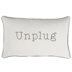 Indoor/Outdoor Unplug Embroidered Lumbar Throw Pillow - Sorra Home -Sunnydaze Decor Store GUEST 6fc57b1f ae3f 443e 84bd e97377bcec40