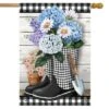 Checkered Garden Boots Spring House Flag 28 X 40 Briarwood Lane -Sunnydaze Decor Store GUEST 7038faec 2536 43f1 9139 f9a96e995985