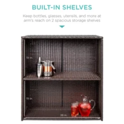 Best Choice Products 3-Piece All-Weather Wicker Bar Table Set For Patio, Backyard W/ 2 Stools, Glass Tabletop - Brown -Sunnydaze Decor Store GUEST 70bfb54f faa0 4ccd 9d74 ed52bb7a94f3