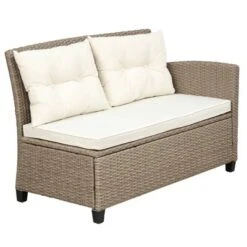 4pc Wicker Patio Sectional Seating Set With Cushions - Beige/Brown - GODEER 15 4pc Wicker Patio Sectional Seating Set With Cushions - Beige/Brown - GODEER -Sunnydaze Decor Store GUEST 70cf2e78 c440 4ad2 9c42 8636421bdf15