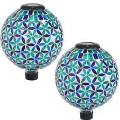 Sunnydaze Decor Sunnydaze Blue Cool Blooms Glass Mosaic Indoor/Outdoor Gazing Globe With Solar Light - 10" Diameter - Blue And Green 17 Sunnydaze Decor Sunnydaze Blue Cool Blooms Glass Mosaic Indoor/Outdoor Gazing Globe With Solar Light - 10" Diameter - Blue And Green -Sunnydaze Decor Store GUEST 71009cdd 0f19 48c8 b68f 8cfa8a5483a9