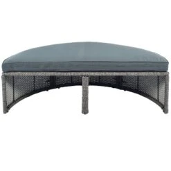 2pc Outdoor Wicker Conversation Sectional Set With Cushions & Half-Moon Side Table For Umbrella - Gray - GODEER -Sunnydaze Decor Store GUEST 7132adf6 5dfe 4588 8be9 5b90382dac5f