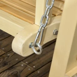 Outsunny Wooden Porch Swing, 2-Seater Outdoor Wood Loveseat Bench With Hanging Chains, Adjustable Canopy, A-Frame Base For Patio, Yard, Garden, Gray -Sunnydaze Decor Store GUEST 7153c179 4db9 4586 adf2 eb81b0f8aff2