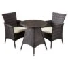 Melissa 3-piece Wicker Patio Bistro Set With Cushions - Brown - Christopher Knight Home