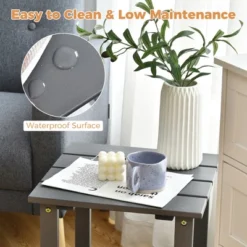 Costway 3PCS Patio Adirondack Chair Side Table Set Solid Wood Garden Deck Grey -Sunnydaze Decor Store GUEST 719a6722 428e 482e 8491 d63c31957834