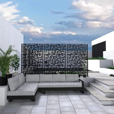NewTown Decorative Privacy Screen Outdoor Divider With Stand, Featuring Precise Laser Cut,Metal Material-The Pop Home 6 NewTown Decorative Privacy Screen Outdoor Divider With Stand, Featuring Precise Laser Cut,Metal Material-The Pop Home - Image 4