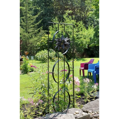 79.75" Tall Iron Modern Samara Decorative Garden Trellis Black Powder Coat Finish - Achla Designs 6 79.75" Tall Iron Modern Samara Decorative Garden Trellis Black Powder Coat Finish - Achla Designs - Image 4