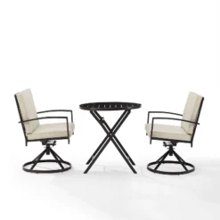 3pc Kaplan Outdoor Steel Bistro Set Oatmeal/Bronze - Crosley 16 3pc Kaplan Outdoor Steel Bistro Set Oatmeal/Bronze - Crosley -Sunnydaze Decor Store GUEST 7286d994 3278 40e7 8a6b d25d0fb3bfc6