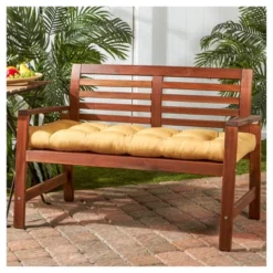 Outdoor Solid Wheat Sunbrella Swing/Bench Cushion - Kensington Garden