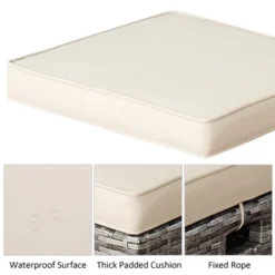 Costway 2PCS Patio Rattan Cushioned Ottoman Seat Foot Rest Table -Sunnydaze Decor Store GUEST 7345cab2 f155 477c 8946 f96b5cfc489e