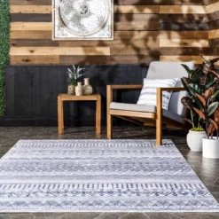 NuLOOM Codi Moroccan Banded Machine Washable Indoor/Outdoor Patio Area Rug 18 NuLOOM Codi Moroccan Banded Machine Washable Indoor/Outdoor Patio Area Rug -Sunnydaze Decor Store GUEST 738a5373 9067 46db 846d 2735fd3d0b60