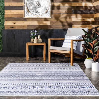 NuLOOM Codi Moroccan Banded Machine Washable Indoor/Outdoor Patio Area Rug 9 NuLOOM Codi Moroccan Banded Machine Washable Indoor/Outdoor Patio Area Rug - Image 7