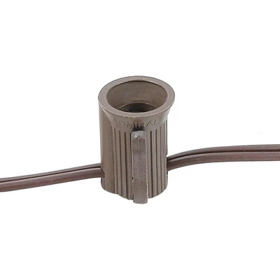 Novelty Lights 250 Feet C9/E17 Intermediate Base Christmas Bulk Spool, Vintage Holiday Hanging Light String, 12" Spacing, SPT-1 18 Gauge Brown Wire 4 Novelty Lights 250 Feet C9/E17 Intermediate Base Christmas Bulk Spool, Vintage Holiday Hanging Light String, 12" Spacing, SPT-1 18 Gauge Brown Wire - Image 2