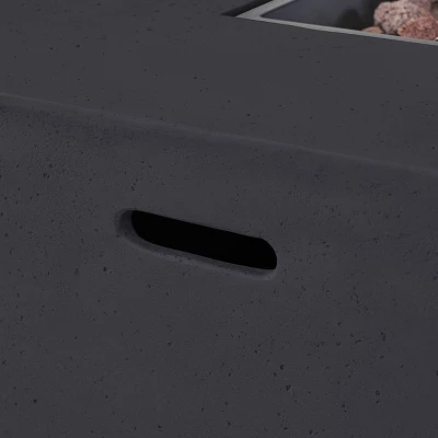 Cape Coral 3pc Aluminum And Rectangular MGO Fire Table Set - Gray - Christopher Knight Home 5 Cape Coral 3pc Aluminum And Rectangular MGO Fire Table Set - Gray - Christopher Knight Home - Image 3