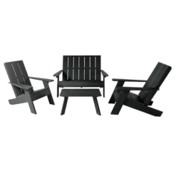 Italica 4pc Outdoor Set With Modern Adirondack Chairs, Double Wide Adirondack Chairs & Table - Highwood 19 Italica 4pc Outdoor Set With Modern Adirondack Chairs, Double Wide Adirondack Chairs & Table - Highwood -Sunnydaze Decor Store GUEST 744d2d48 c4c0 4886 b5aa f89fcfa52480