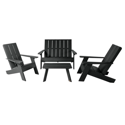 Italica 4pc Outdoor Set With Modern Adirondack Chairs, Double Wide Adirondack Chairs & Table - Highwood 9 Italica 4pc Outdoor Set With Modern Adirondack Chairs, Double Wide Adirondack Chairs & Table - Highwood - Image 7