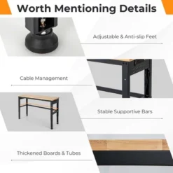 Costway 53" Adjustable Height Workbench 1760lbs Capacity Workstation W/ Power Outlets -Sunnydaze Decor Store GUEST 7470c67e 9964 4054 ab65 c20f1cd45191