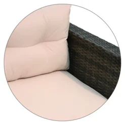 5pc Wicker Patio Sectional Seating Set With Shallow Cushions - Brown - GODEER -Sunnydaze Decor Store GUEST 74a267cc f291 4463 aa88 a0ca2c223c04