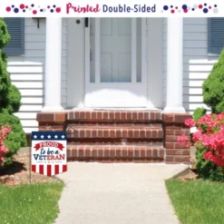 Big Dot Of Happiness Happy Veterans Day - Outdoor Home Decorations - Double-Sided Patriotic Garden Flag - 12 X 15.25 Inches