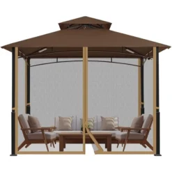 Aoodor Gazebo Netting Screen Replacement Universal 4-Panel Sidewalls 10' X 10' (Only Netting) 17 Aoodor Gazebo Netting Screen Replacement Universal 4-Panel Sidewalls 10' X 10' (Only Netting) -Sunnydaze Decor Store GUEST 753e9d9e e9c9 4f62 938d 16333ce89af8