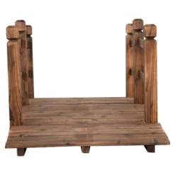 Costway 5' Wooden Bridge Stained Finish Decorative Solid Wood Garden Pond Arch Walkway -Sunnydaze Decor Store GUEST 754dd40f 61e8 4b6f 9df5 f3bc1f48c26f