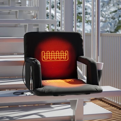 Flash Furniture Malta Portable Heated Reclining Stadium Chair With Armrests, Heated Padded Back & Heated Seat With Dual Storage Pockets And Backpack Straps 10 Flash Furniture Malta Portable Heated Reclining Stadium Chair With Armrests, Heated Padded Back & Heated Seat With Dual Storage Pockets And Backpack Straps - Image 8