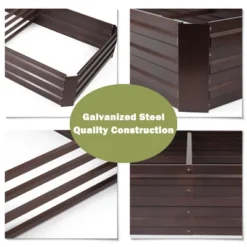 LuxenHome Brown Metal Rectangular 6x3ft Garden Bed -Sunnydaze Decor Store GUEST 76b2f5d3 9ead 4a66 9958 5951b686f965