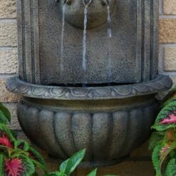 Sunnydaze Decor Sunnydaze Outdoor Florence Solar Wall Fountain With Battery Backup Feature - 27" -Sunnydaze Decor Store GUEST 76b4b1b1 63d6 4f81 9887 d16339d0e11f