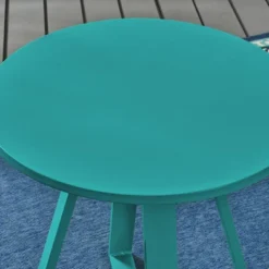 Haiti 3pc Iron Patio Bistro Set - Matte Teal - Christopher Knight Home -Sunnydaze Decor Store GUEST 76c49027 3993 4f53 96a4 918cf570e3f3