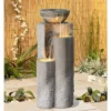 John Timberland Bowl And Pillar Modern Zen Cascading Outdoor Floor Water Fountain With LED Light 34 1/2" For Yard Garden Patio Home Deck Porch House -Sunnydaze Decor Store GUEST 76dc7536 b907 4fab abd4 4ba60e47f48b