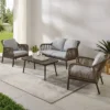 Haven 4pc Outdoor Wicker Conversation Set - Light Gray - Crosley -Sunnydaze Decor Store GUEST 77087e6a 50ce 48de b08a 7770d36fa3a9