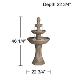 John Timberland Farron Rustic 3 Tier Basin Outdoor Floor Water Fountain With LED Light 46" For Yard Garden Patio Home Deck Porch Exterior Balcony Roof -Sunnydaze Decor Store GUEST 77fcd769 ba49 45ad 8a36 3ea5c5db77f6