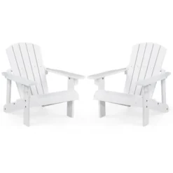 Costway Kid's Adirondack Chair Patio Wood High Backrest Arm Rest 110 LBS Capacity -Sunnydaze Decor Store GUEST 78262389 078a 4f5d 9199 d4cc1ffe9ac5