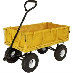 Sunnydaze Decor Sunnydaze Outdoor Lawn And Garden Heavy-Duty Steel Utility Cart With Removable Sides And Weather-Resistant Polyester Liner -Sunnydaze Decor Store GUEST 784948d3 7390 40fb bffd 80b4a9a207eb
