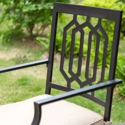 7pc Patio Dining Set With Rectangle Table With 2.6" Umbrella Hole & Padded Swivel Arm Chairs - Captiva Design -Sunnydaze Decor Store GUEST 7854f8e2 a7f4 4789 a420 7afc45611b37