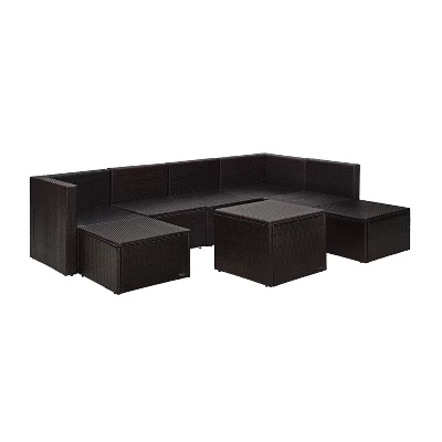 Palm Harbor 8pc All-Weather Wicker Patio Seating Set - Gray - Crosley 6 Palm Harbor 8pc All-Weather Wicker Patio Seating Set - Gray - Crosley - Image 4