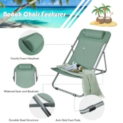 Costway Set Of 2 Beach Chair Portable 3-Position Lounge Chair W/ Headrest BlueGreenOrange 18 Costway Set Of 2 Beach Chair Portable 3-Position Lounge Chair W/ Headrest BlueGreenOrange -Sunnydaze Decor Store GUEST 78d0c0be 0b54 445b 8849 09f5dda50590