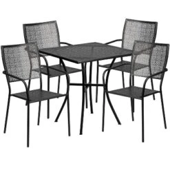 Flash Furniture Oia Commercial Grade 28" Square Indoor-Outdoor Steel Patio Table Set With 4 Square Back Chairs 15 Flash Furniture Oia Commercial Grade 28" Square Indoor-Outdoor Steel Patio Table Set With 4 Square Back Chairs -Sunnydaze Decor Store GUEST 78d799cb 7aa9 404f 9360 5293eca81b8f