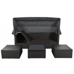 4pc Outdoor Wicker Rectangle Daybed With Canopy & Cushions - Gray - GODEER 20 4pc Outdoor Wicker Rectangle Daybed With Canopy & Cushions - Gray - GODEER -Sunnydaze Decor Store GUEST 78e9cb2b fd39 4b2c b6f7 c57496f41a84