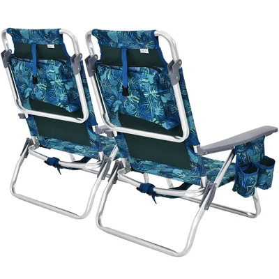 Costway 4PCS Folding Backpack Beach Chair Reclining Camping Chair W/ Storage Bag 11 Costway 4PCS Folding Backpack Beach Chair Reclining Camping Chair W/ Storage Bag - Image 9