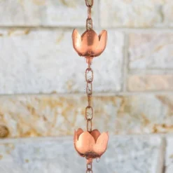 Marrgon Copper Rain Chain With Tulip Style Cups For Gutter Downspout Replacement -Sunnydaze Decor Store GUEST 7910b67e 018e 46ce aed4 939153cacfb3
