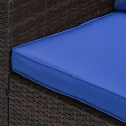 6pc Wicker Outdoor Conversation Set Royal Blue/Dark Brown - EDYO LIVING -Sunnydaze Decor Store GUEST 791db963 b3f8 4b79 ba8e 771859a264e5