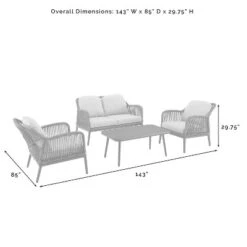 Haven 4pc Outdoor Wicker Conversation Set - Light Gray - Crosley -Sunnydaze Decor Store GUEST 792e9402 ac82 47ac ae01 3f9ecae0a212