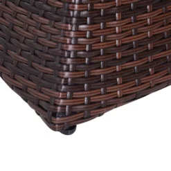 Outsunny Rattan Wicker Side Table With Umbrella Hole, 2 Tier Storage Shelf For All Weather For Outdoor, Patio, Garden, Backyard, Mixed Brown 10 Outsunny Rattan Wicker Side Table With Umbrella Hole, 2 Tier Storage Shelf For All Weather For Outdoor, Patio, Garden, Backyard, Mixed Brown -Sunnydaze Decor Store GUEST 7941591e 428f 4a7e 95d2 684121bc653c