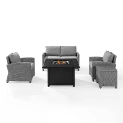 Bradenton 5pc Wicker Sofa Set With Fire Table - Gray - Crosley 17 Bradenton 5pc Wicker Sofa Set With Fire Table - Gray - Crosley -Sunnydaze Decor Store GUEST 79b64716 4ed7 4909 8db0 edab46a54790