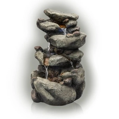 Rainforest Rock Fountain With LED Light - Alpine Corporation 5 Rainforest Rock Fountain With LED Light - Alpine Corporation - Image 3