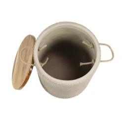 Modern Round Wood Clay Outdoor Accent Table - Gray - Olivia & May -Sunnydaze Decor Store GUEST 7a31994b cc4e 4112 86e1 ad96fb77480d